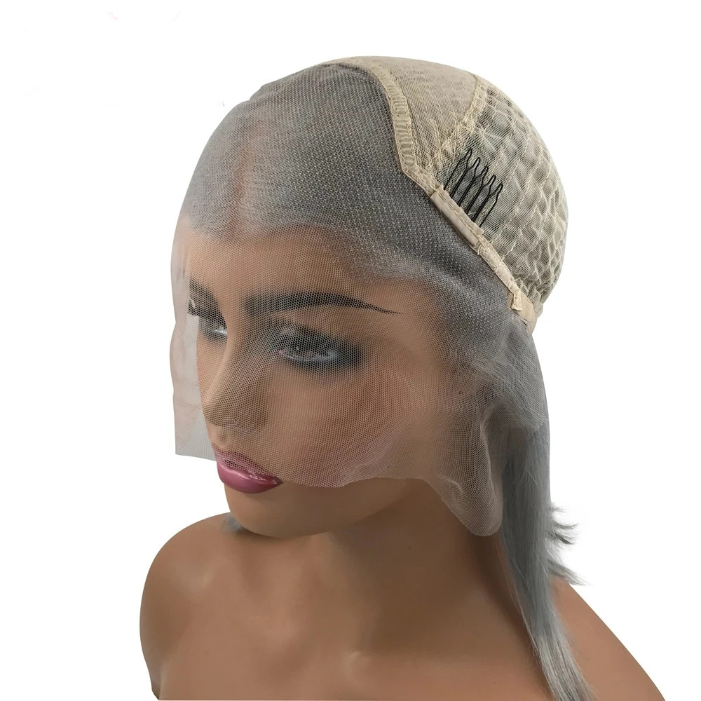Silver grey straight lace front wig 13x4 hd lace frontal wigs or women ash blonde glueless wig full natural raw brazilian human hair wigs