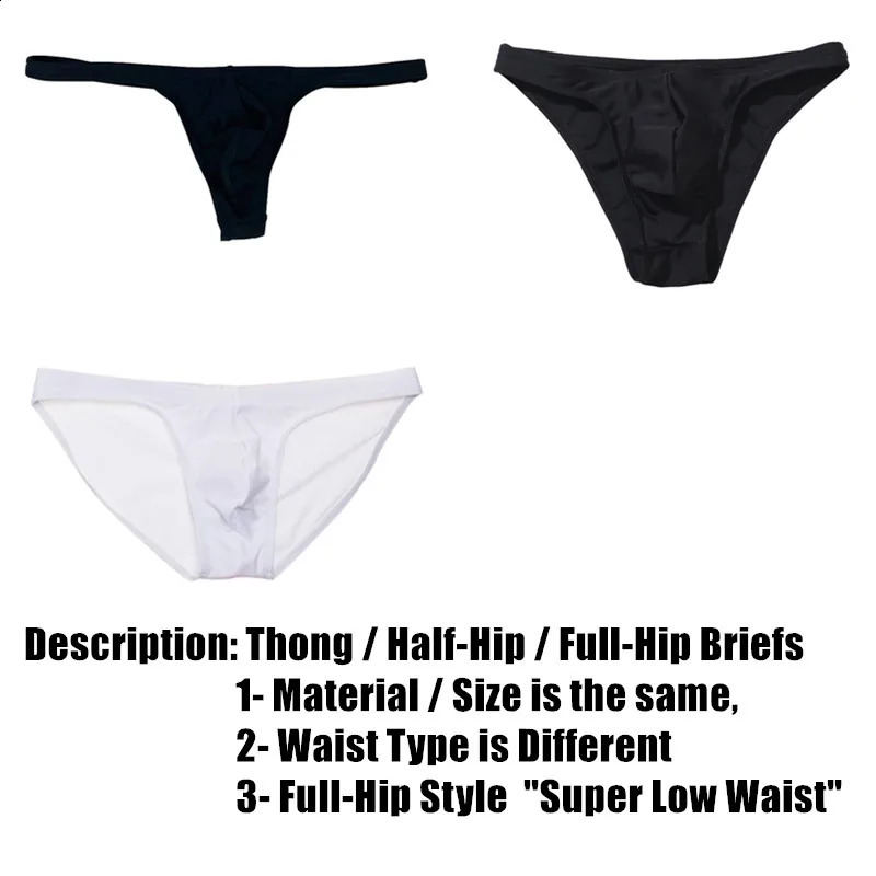 Sexy Mens Swim Thong Half Back Brazilian Bikini Briefs Ultra Low Waist Mini Slips Swimwear Beach Shorts Swimming Trunks Swimsuit 240407