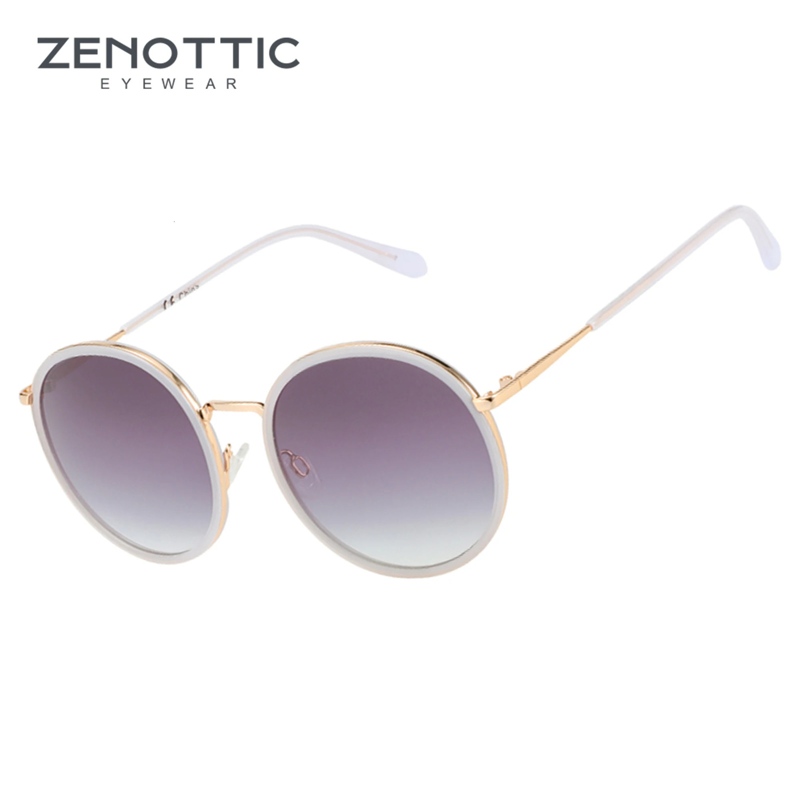 ZENOTTIC Acetic Acid Round Sunglasses Womens Anti Reflective Sunglasses Outdoor UV400 Driving Sunshade Glasses 241106