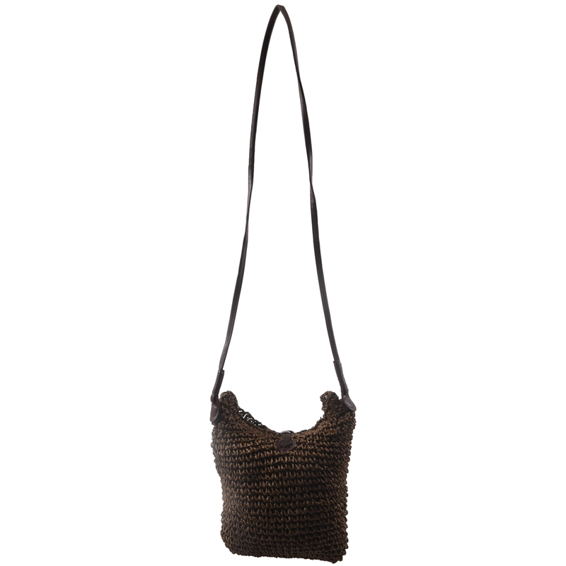 Fabric bags Shoulder Straw Summer of Women Fabric Crossbody Bags Canvas Jute Beach Travel Bag Brown
