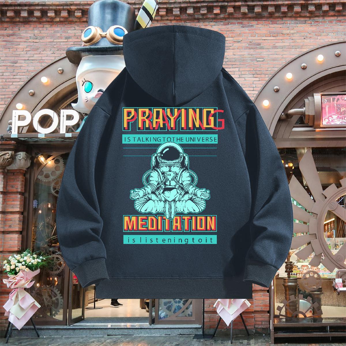 Factory Direct Mens Hoodie Breathable Drawstring Hoodie Comfortable Men Hoodie Anime Print Clothes Hoodie Street Thick Fleece