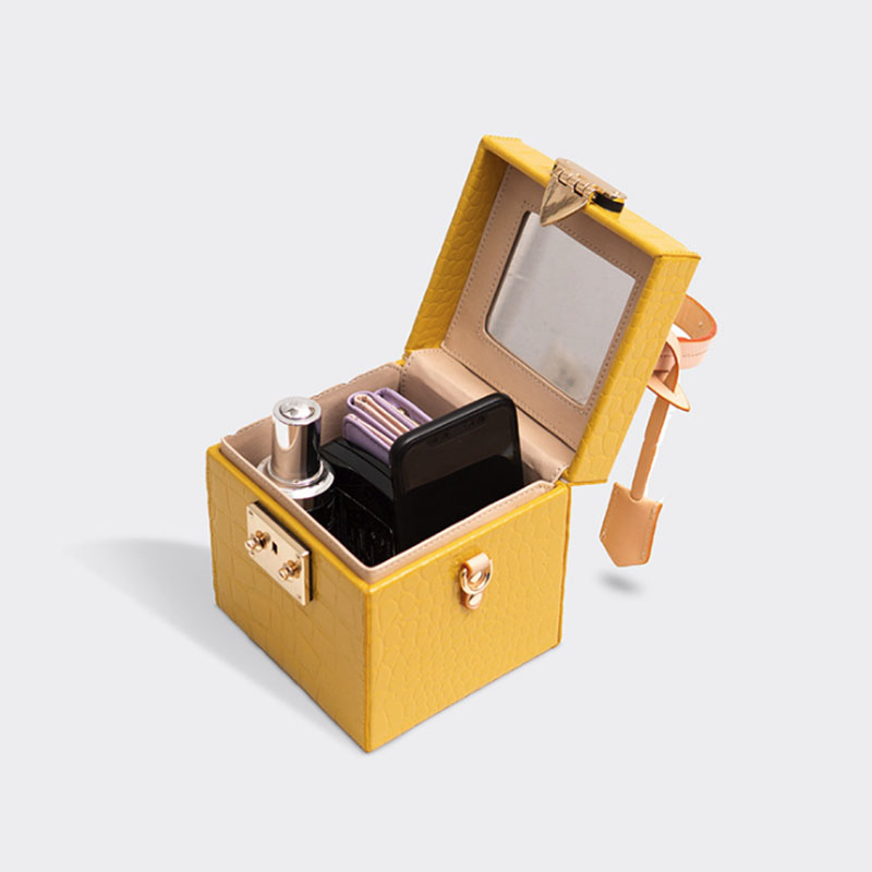 Vintage colorful hard case bag genuine leather shoulder bag women lock bag case fashion small box ladies crossbody bag