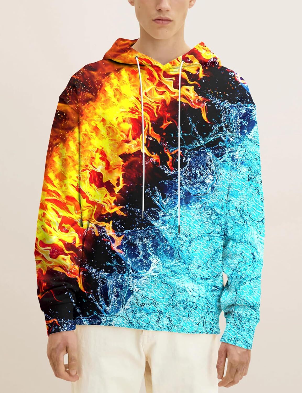 Hoodie for Unisex Mens and Womens Novelty Hoodies 3D Fashion Digital Print Pullover Hooded Sweatshirts with Pockets Graphic Trendy splicing color patt