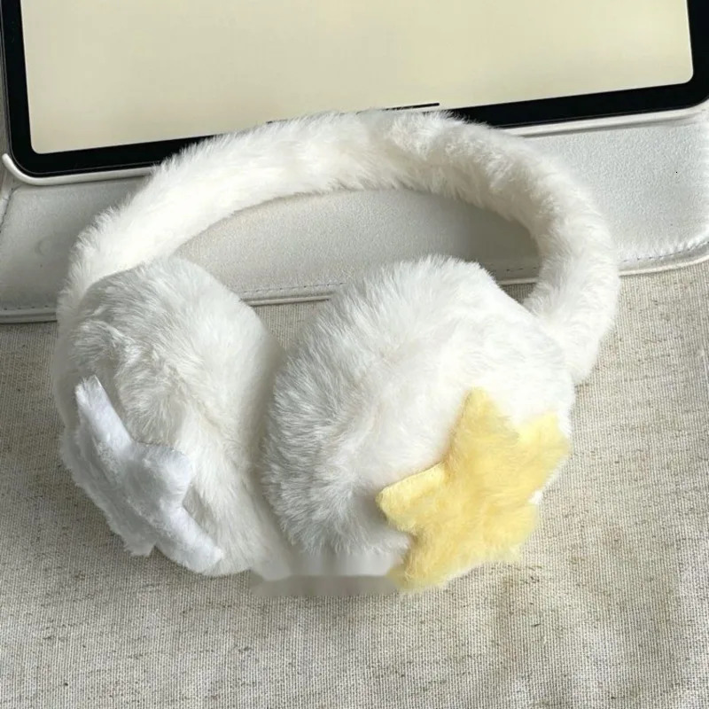 Y2k Star Winter Earphones Plush Cute Warm Eartips Suitable for Womens Birthday Christmas Gifts Eartips JK Clothing Accessories 241107