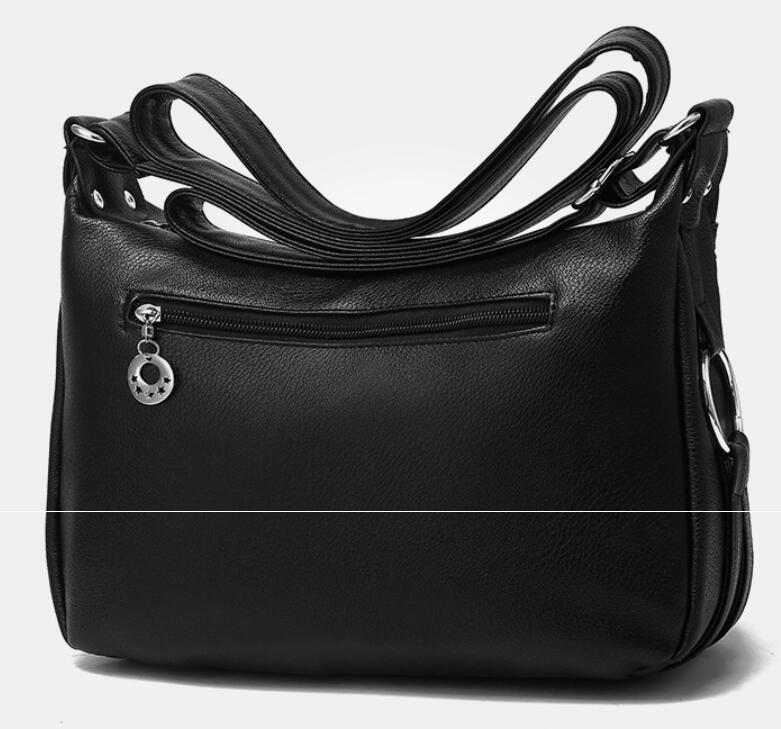 Black Lady Bag With Many Pockets Large Capacity Woman Bag Gift For Mom