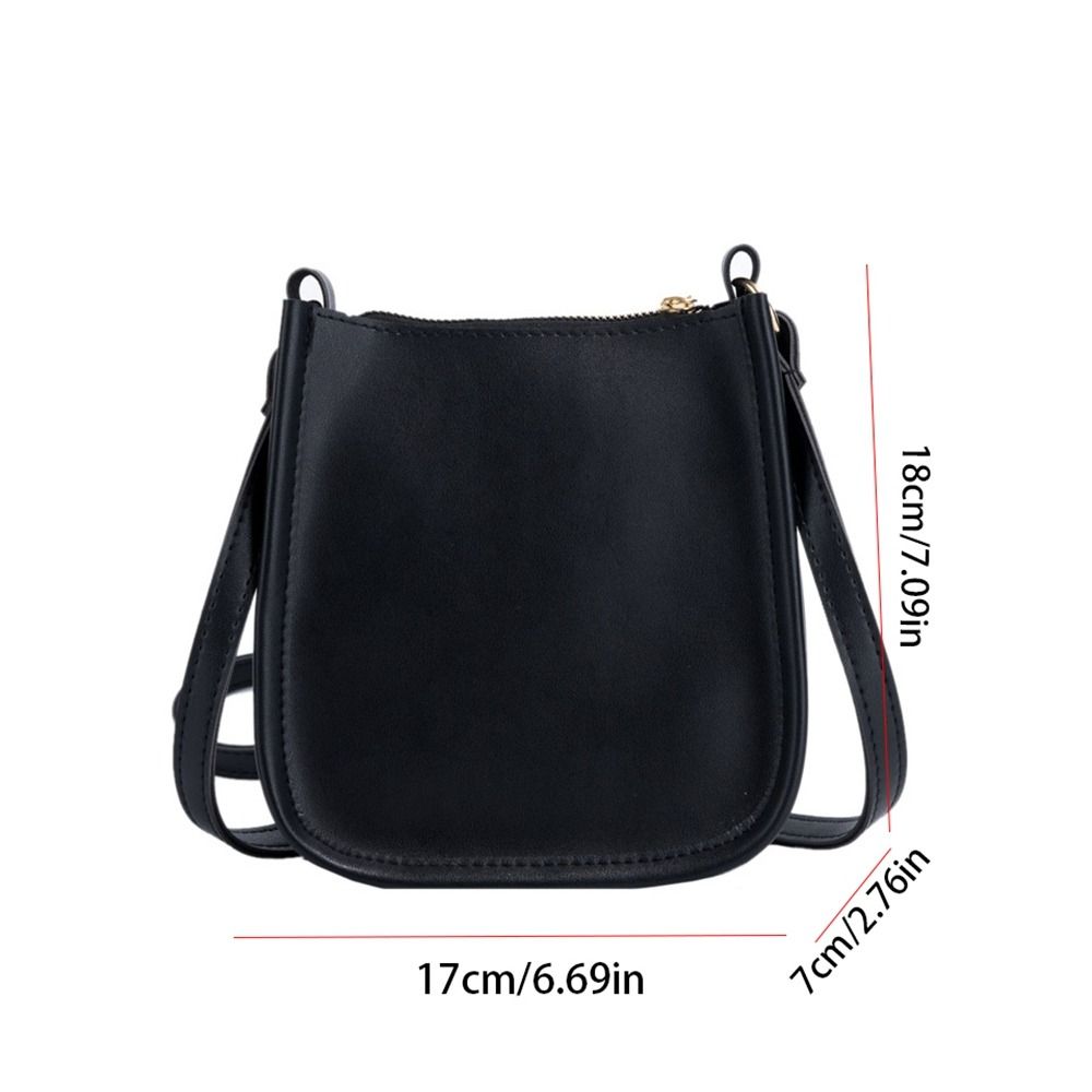 Black Small Square Bag Simple Mobile Phone Bag Pu Leather Crossbody Bag Handbag White Shoulder Bag Outdoor