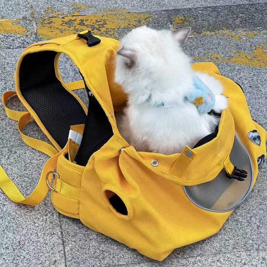 Cat Bag Portable Backpack Breathable Canvas Cat Small Pet Large Tote Bag 241115