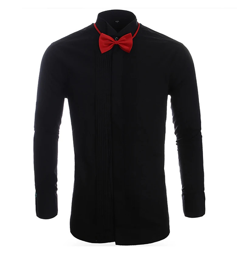 Fashion Groom Tuxedos Shirts Man Groomsmen White Black Red Men Wedding Shirts Formal Ocn Men Shirts Wingtip Collar 240329