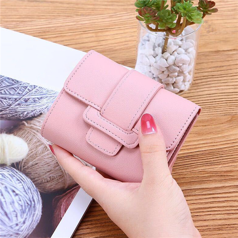 Mini Square Buckle Coin Purse Holder Multiple Card Slots Fashion Women PU Leather Wallet Bags For Ladies Money Clip Y260206