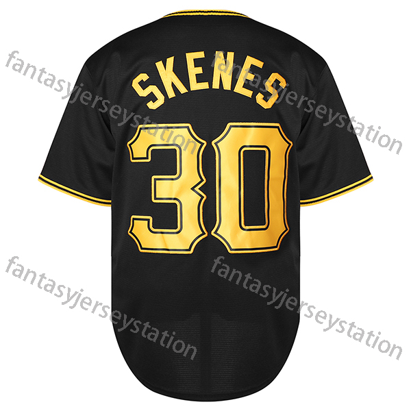 In Stock Men's #30 Pittsburgh Embroidered Baseball Jersey 100% Polyester, V-Neck, Slight Stretch Fabric, Letter and Number Pattern,Loose Fit Knit