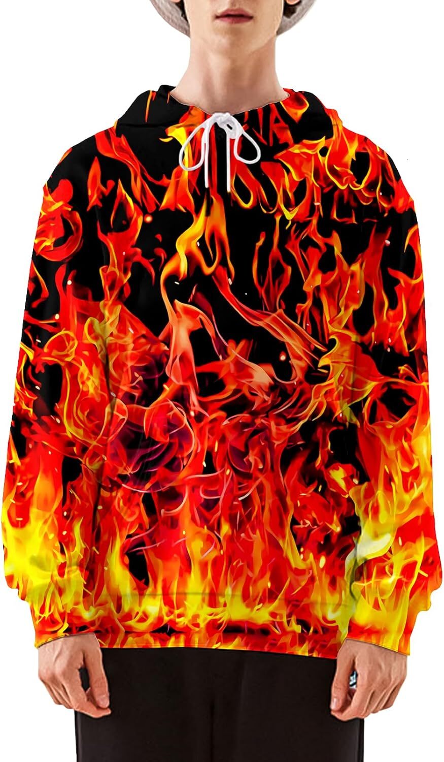 Hoodie for Mens Womens Men Women Fashion Unisex 3D Printed Graphic Novelty Hoodie Pullover Hooded Sweatshirts with Pocket Graphic Cool flame pattern