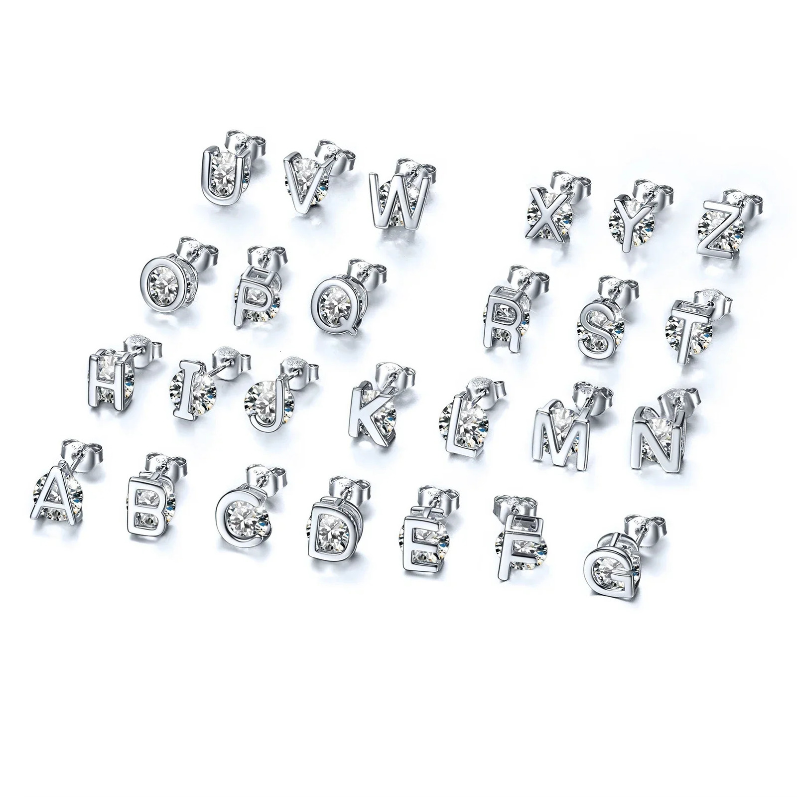 U7 925 sterling silver white cubic zirconia 8mm womens birthday gift 241106