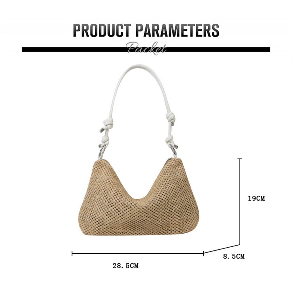 Women Straw Bag Shoulder Bag Woven Beach Handbag for Ladies Large Capacity Tote Bag Girls Rattan Handmade Braid Bag