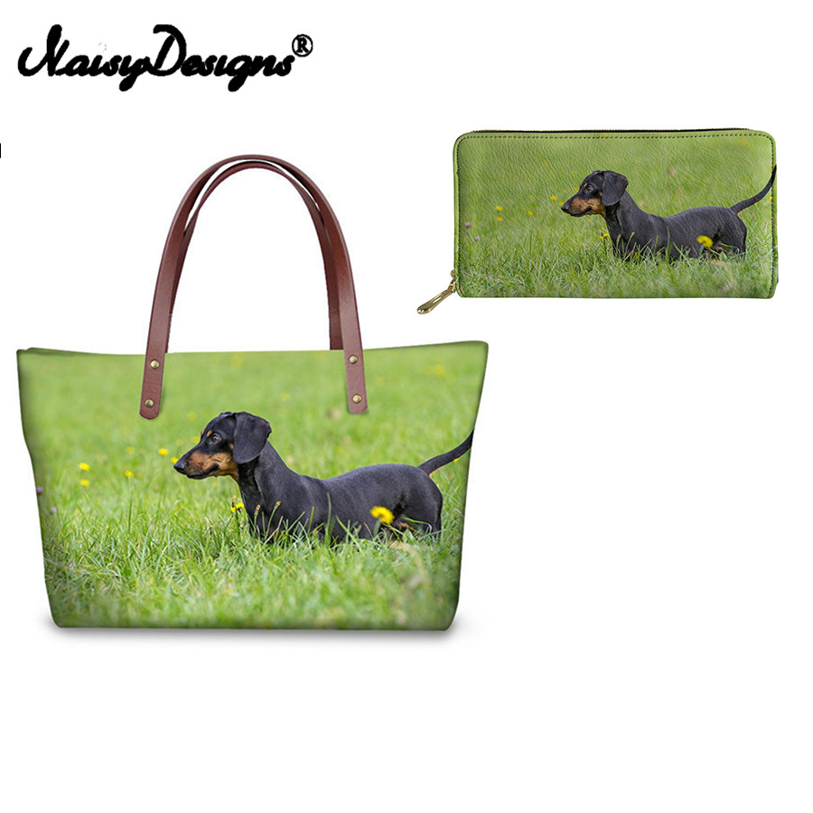 Noisydesigns Dachshund Dog Printed Handbag Crossbody Bags For Women Set Animal Tote Bag Beauty Shopping Luxury Case Casual Large
