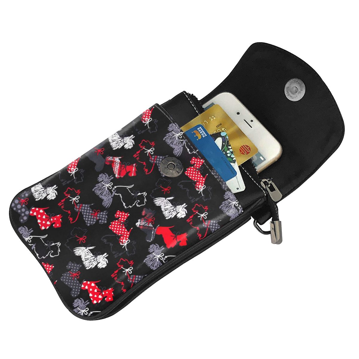 Westie Print Mini Purses And Handbags Scottie Terrier Phone Bags Leather Messenger Pouch Female Crossbody Shoulder Bag For Women