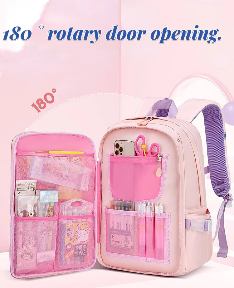 Kids School Bags For Girls Primary Schoolbag Girls Orthopaedics Backpack Kawaii Bags Waterproof Back Packs Nylon Bookbag