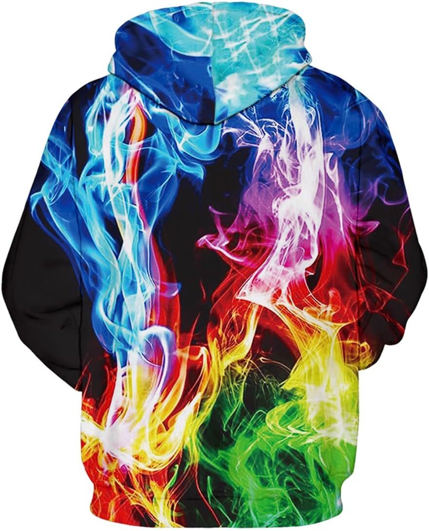 Hoodie for Mens Womens Mens Hoodie 3D Printed Pullover Hooded Sweatshirt Cool Outfits With Pockets Graphic Hoodies sweatshirt Cool colored lightning p