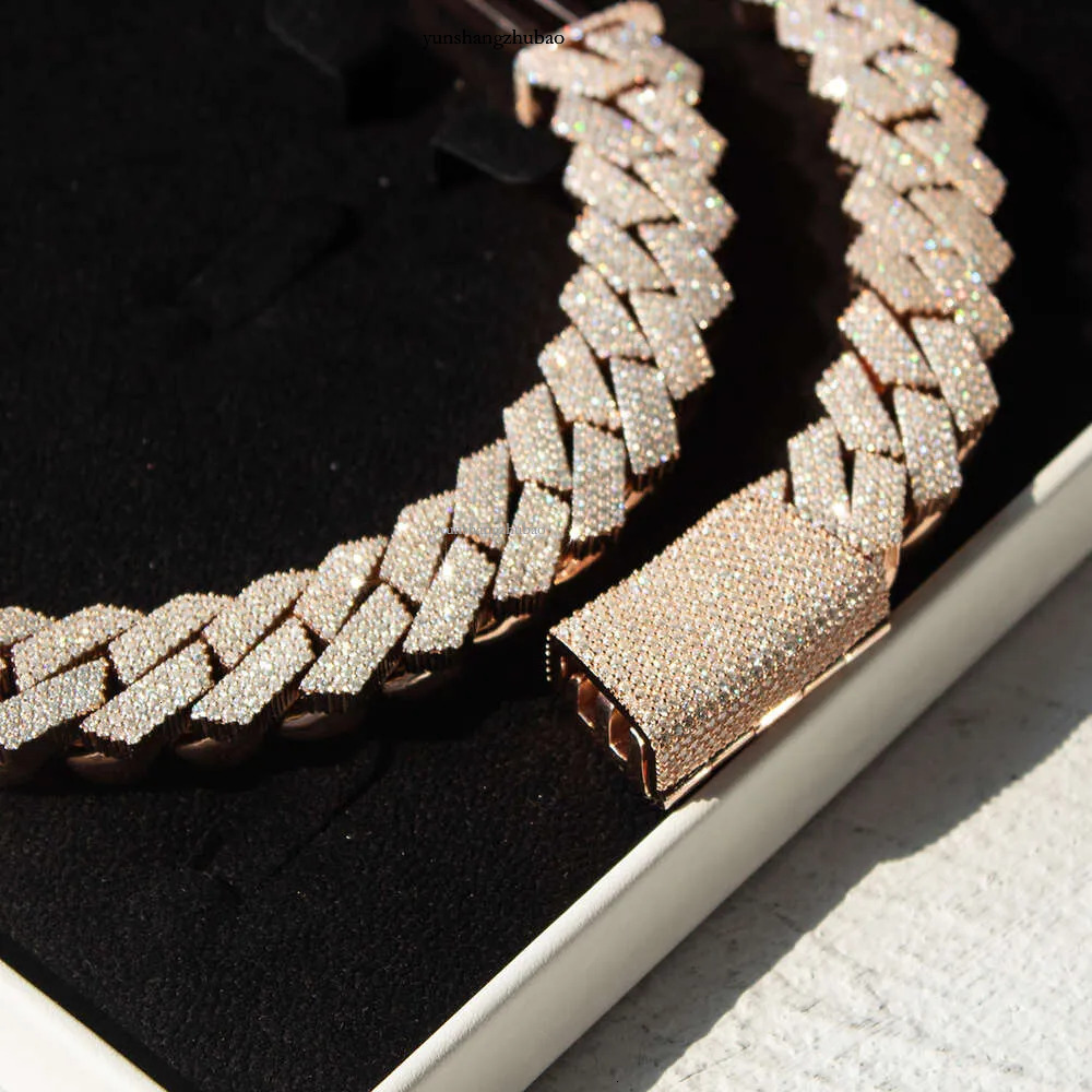 Pendant Necklaces Kibo Custom Hip Hop Necklace Jewelry Vvs Sterg Sier Def 20mm Dia Moissanite 14k Rose Plated Cuban k Chain