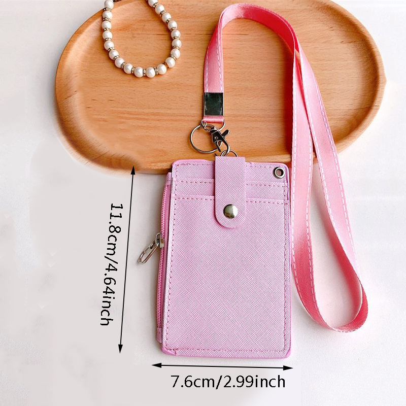 PU Leather Business Work Card Badge Holders Case Hanging Neck Lanyards ID Chest Cards Covers Buckle Office Supplies
