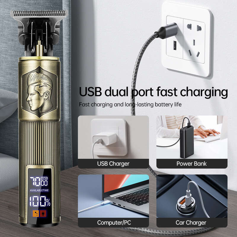 Professional Cordless Kit with 4 Guide Combs Rechargeable Hair Clipper for Home Use