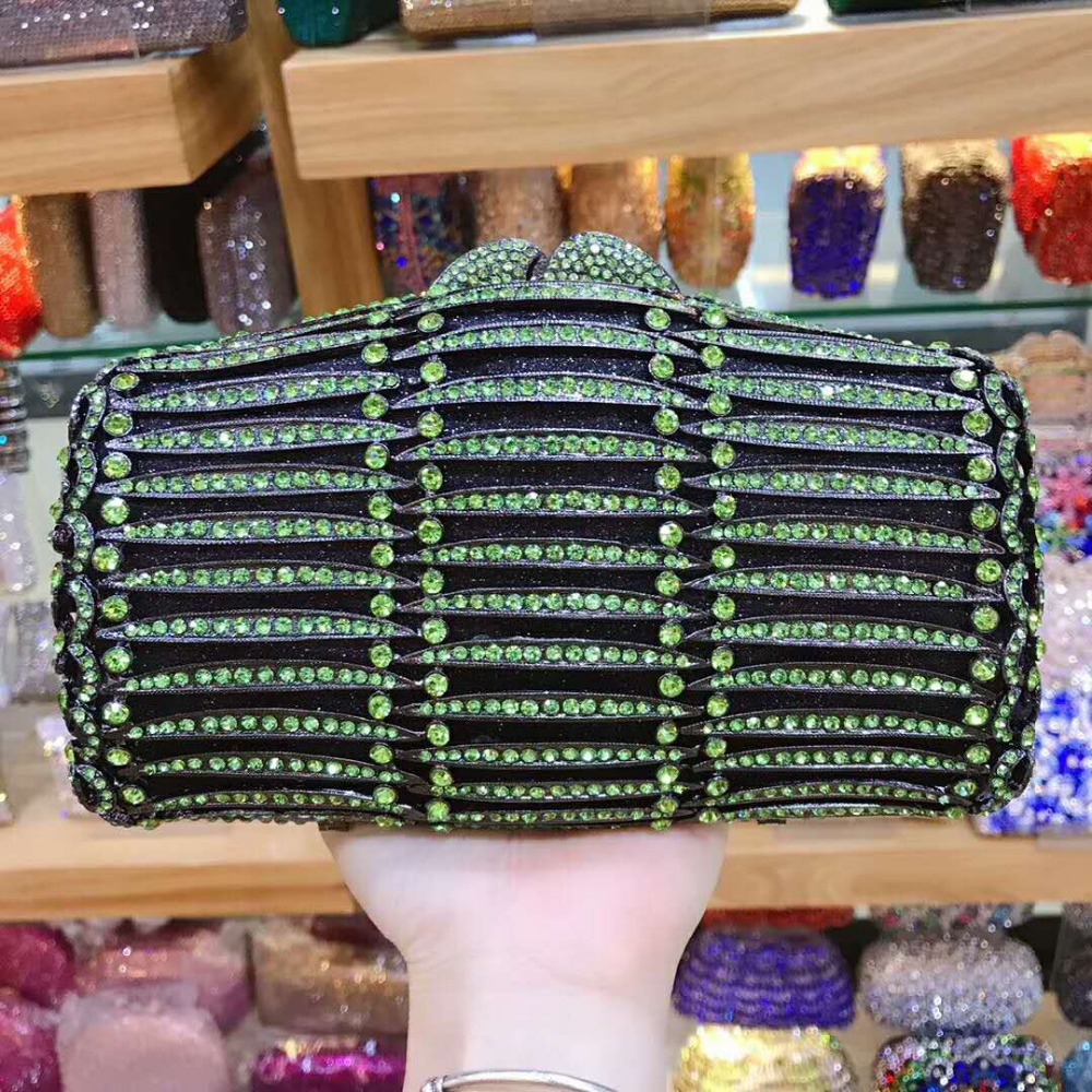 women green/pink/red/blue/purple crystal diamond Evening Bag for Bridal clutch Purse party/wedding Minaudiere bags Day Clutches