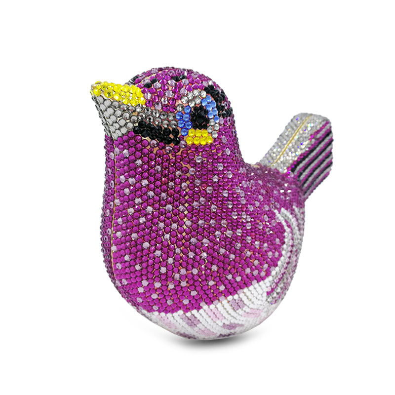 Fashion Animal Bird Women Luxury Crystal Bag Wedding Clutch Purse Rhinestone Evening Bag Clutch Handbag Lavender Party handbag