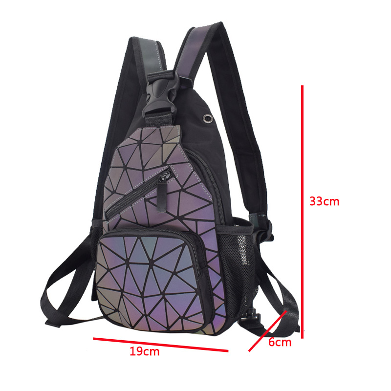 Fashion Luminous Back Pack Unisex Shoulder Bags Women School Bags Hologram Geometric Messenger Bag Female Casual Clutch Bolsas
