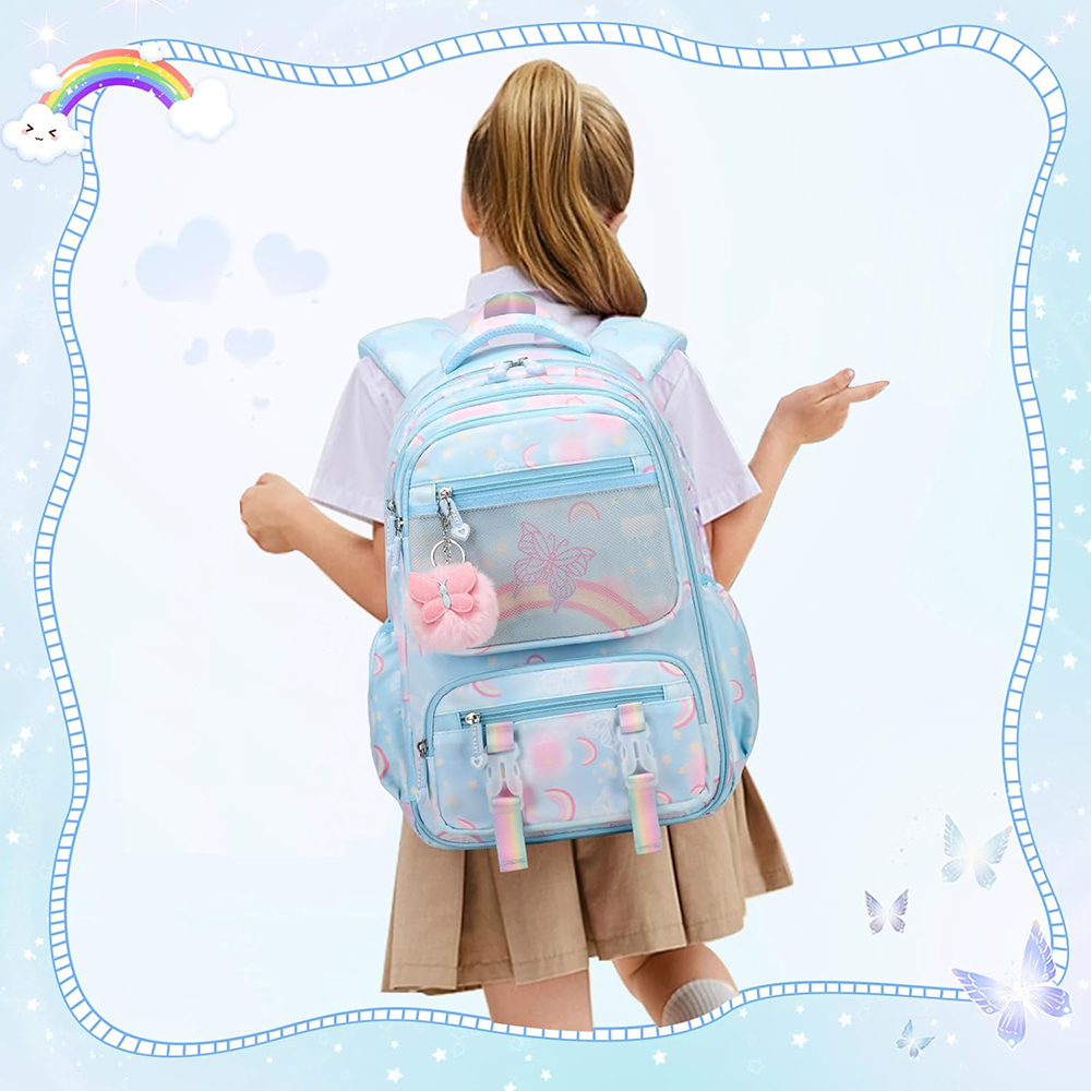 Butterfly Girls Backpack For School Children Kids Backpack for Girls School Backpack Waterproof Bookbag for Elementary School