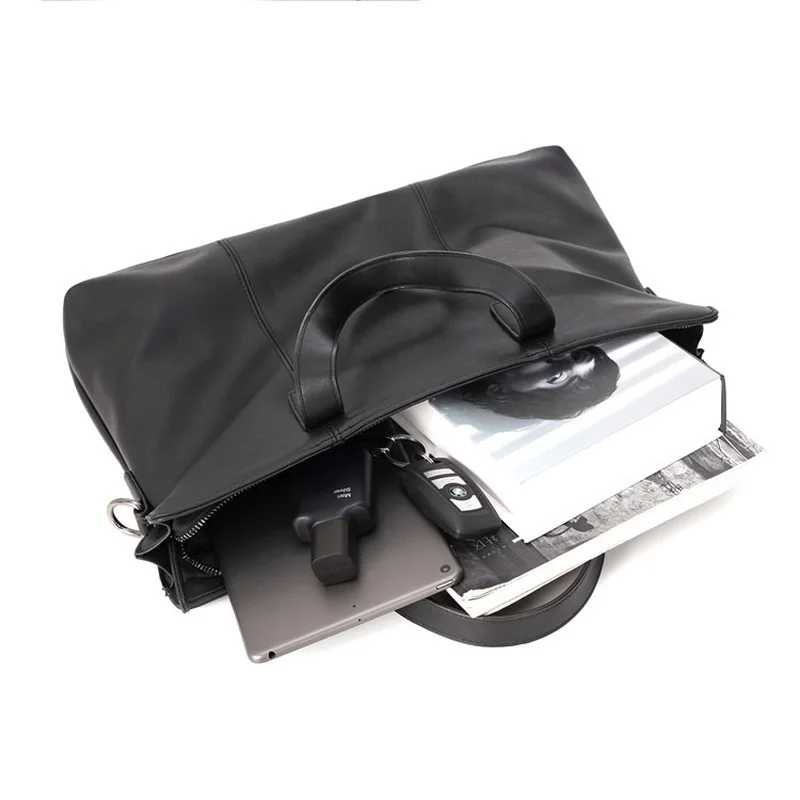 Business Luxury Men's Briefcases Shoulder Bag Crazy Horse Leather Handbag Tote Bag Messenger Bag Laptop Bags Man Bolso Hombre