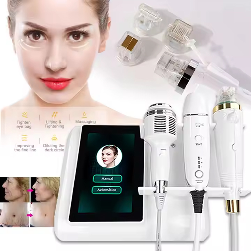 Newest 3-IN-1 Anti-Aging Microcrystal hifu Machine RF eliminating Stretch Marks micro needles beauty salon