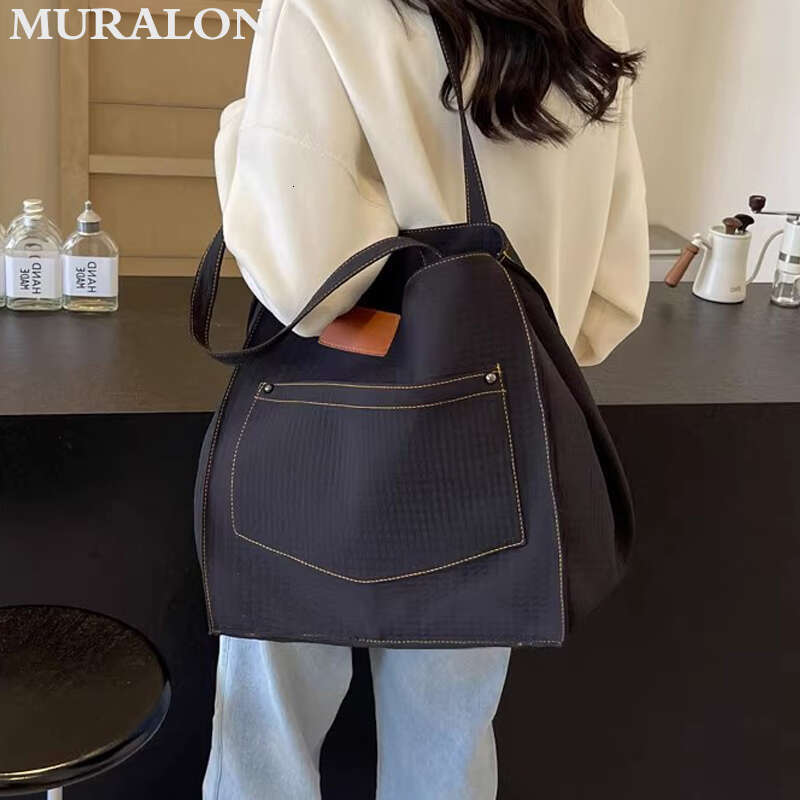 OLOEY Casual Large Capacity Nylon Tote Women 2024 New Fashion Commuter Shopping Single Shoulder Bag College Students