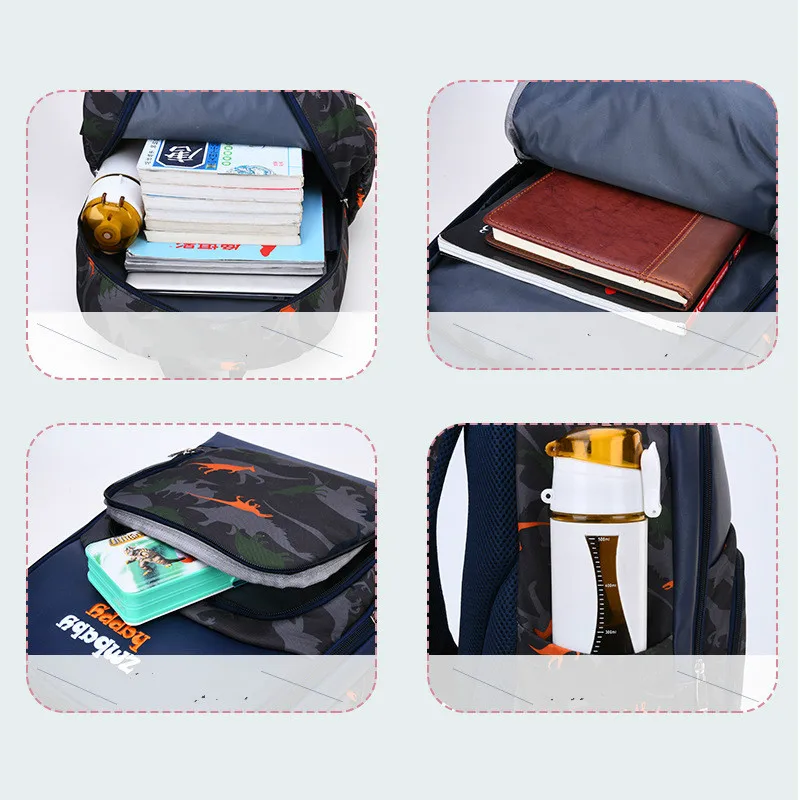 New Kids Orthopedic school backpack Boys Dinosaur Primary school Backpack Children School bags for Girls Grade1-3-6 Two Size