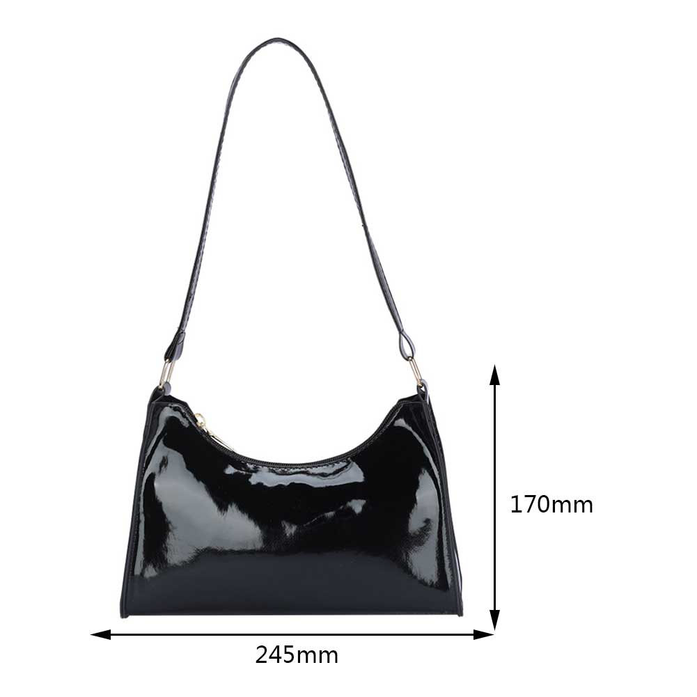 Shoulder Bag PU Leather Lady Elegant Purse Fashion Solid Color Portable Exquisite Casual Simple Bright Face for Weekend Travel