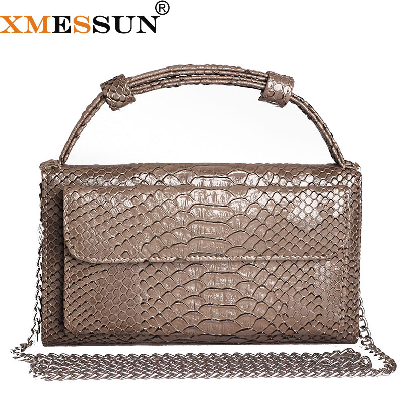 XMESSUN Women PU Leather Clutch Bag Snake Pattern Handbag Luxury Brand Ostrich Pattern Day Clutch Design Shoulder Crossbody Bag
