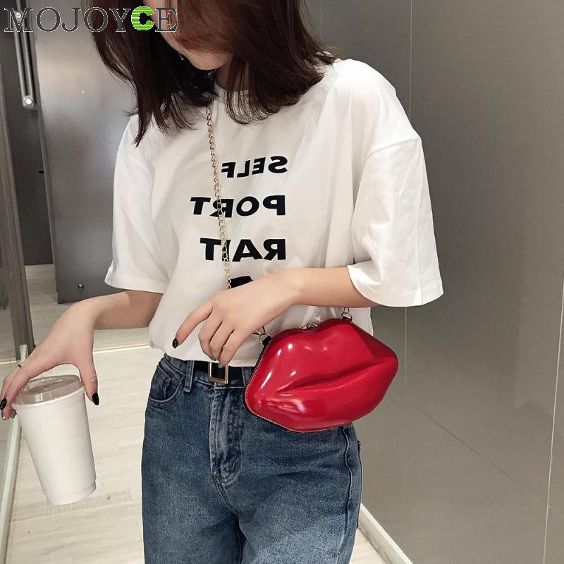 Lips Shape PVC Handbags Solid Zipper Shoulder Bag Crossbody Messenger Phone Coin Bag Evening Party Clutches Bolsas Feminina Saco