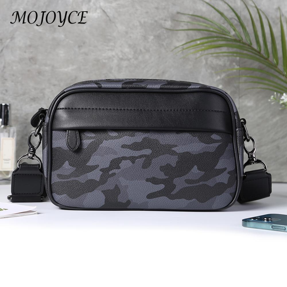 Casual Business Male Messenger Bag Classic Pattern Shoulder Messenger Bag Wide Strap Small Square Plaid Designer for Travel Work