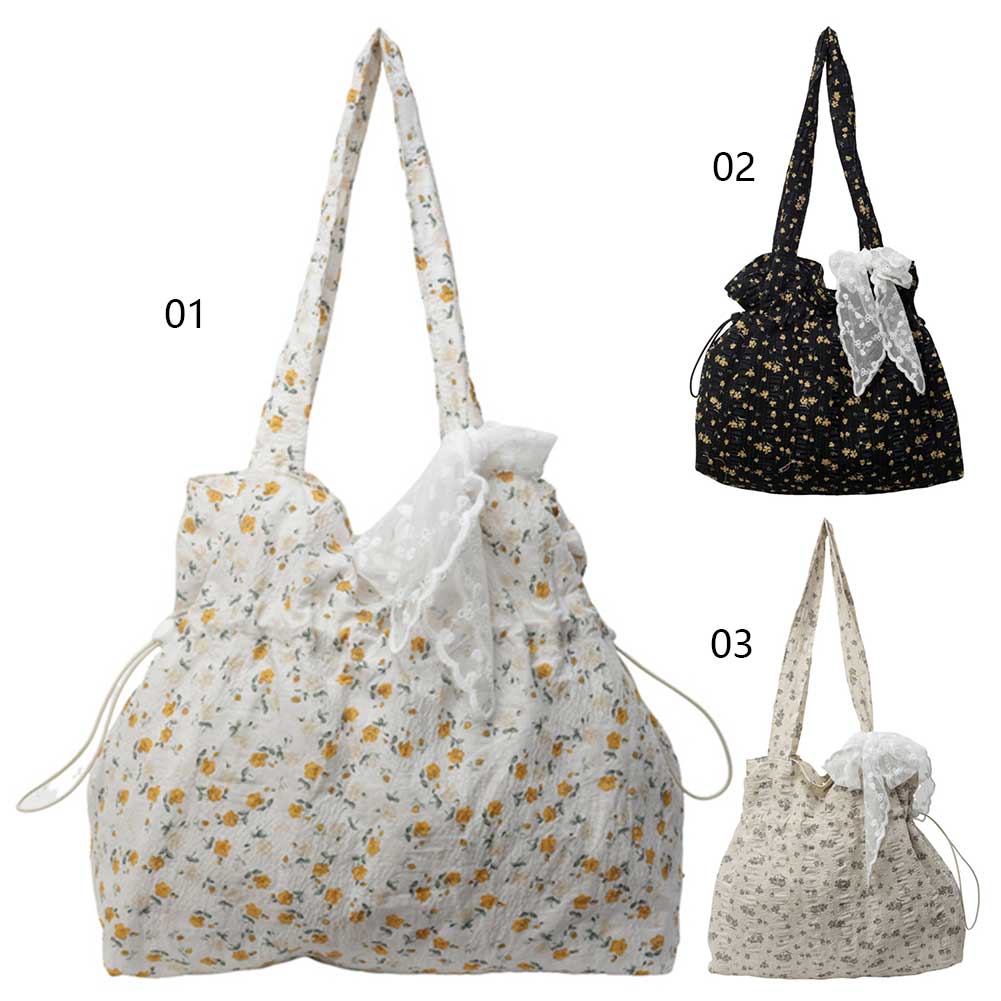 Women Floral Shoulder Bag Large Capacity Canvas Flower Printed Handbag Summer Casual Bag Girls Outdoor Bag