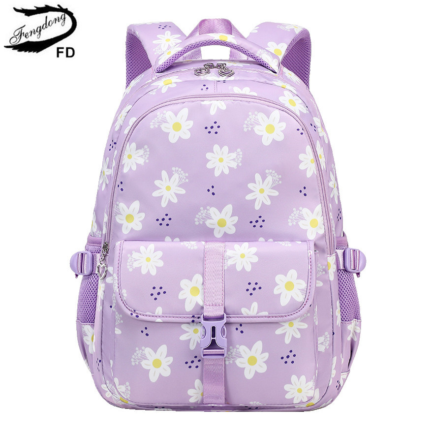 large capacity school backpacks for 7 to 10 year old girls middle school bag purple bookbag flower backpack with many pockets