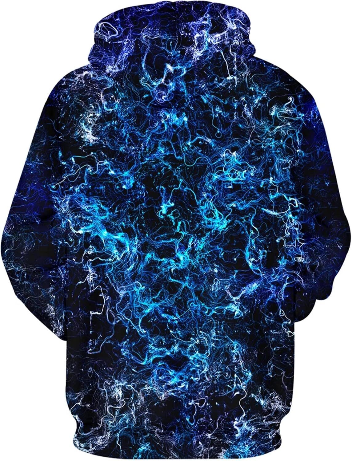 Hoodie for Mens Womens Unisex Graphic Print Hoodies 3D Colorful Novelty Design Long Sleeve Sweaters with Pocket Graphic Cool blue starry sky pattern