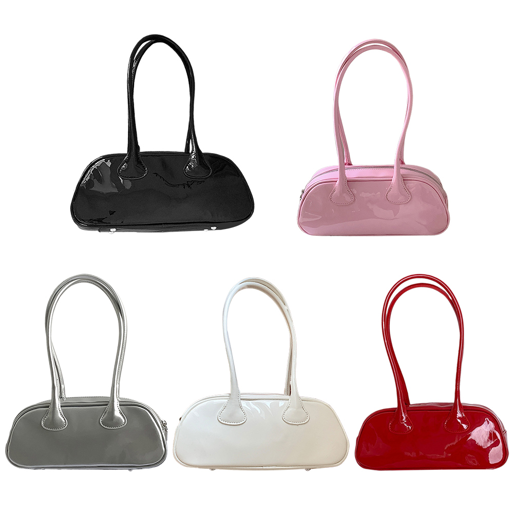 Women Versatile Armpit Bag PU Leather Leisure Underarm Bag Solid Color Minimalist Shoulder Bag Female Commute Bag