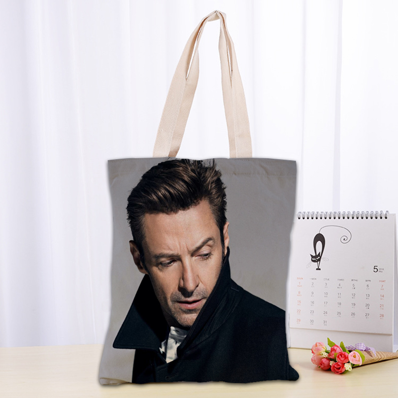 Custom Hugh Jackman Tote Bag Women Canvas Fabric Bags Eco Reusable Shopping Bags Traveling Beach Casual Useful Shoulder Bag