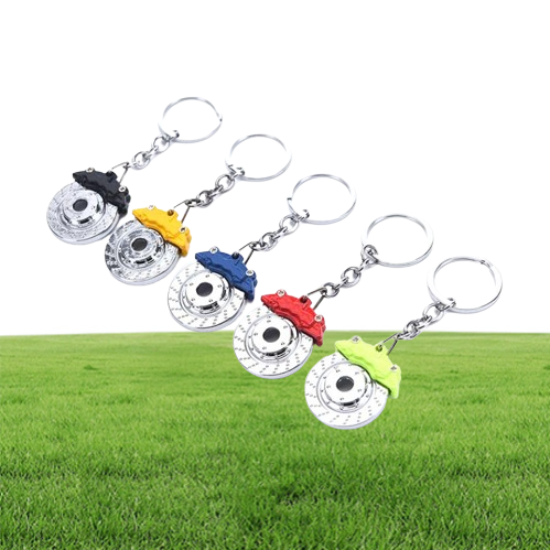 Creative gift car metal keychain turbo gear hub pendant brake disc shock absorber Pendant Christmas gifts 6 Colors