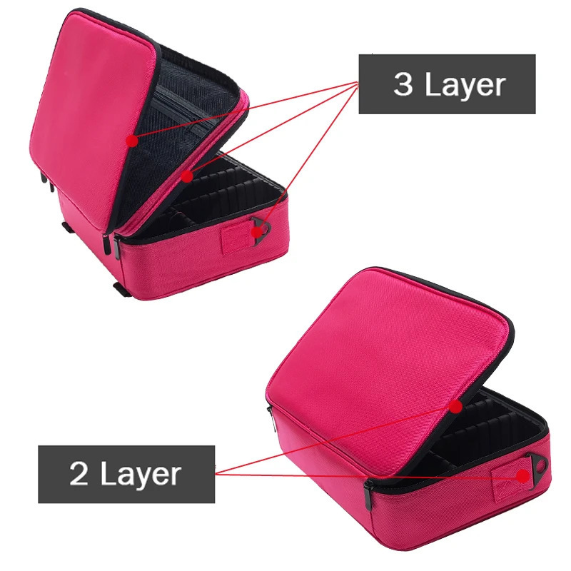 High quality professional organizer Bolso Mujer makeup box large capacity storage bag 2 layers dh912331255