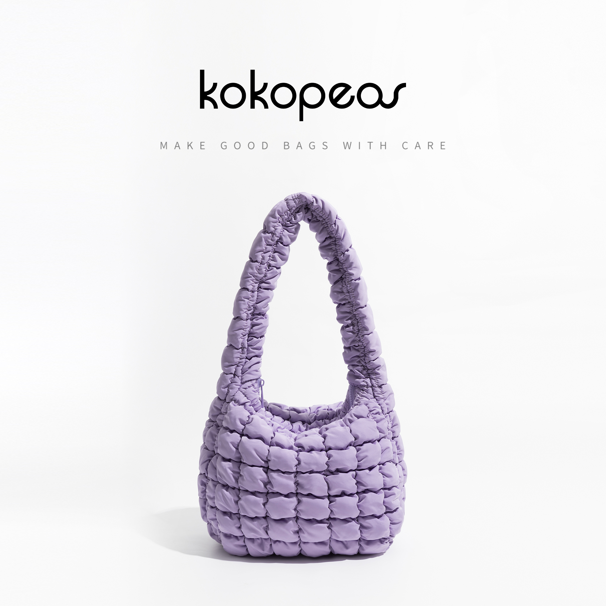 KOKOPEAS Puffer Hobo Purse for Women 2023 Brand Quilted Design Shoulder Tote Bag Soild Simple Down Padding Daily Handbag 