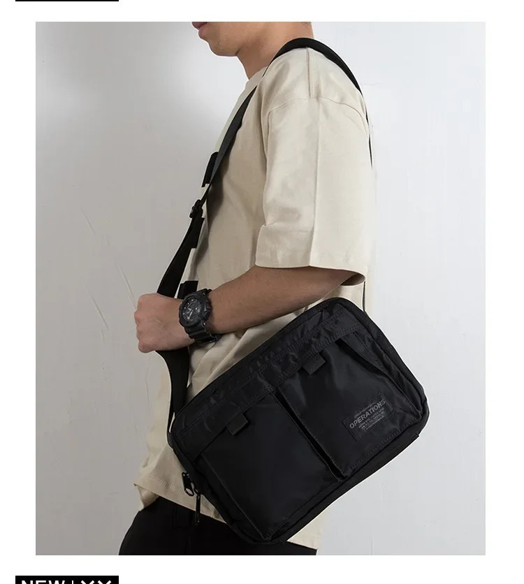 Japanese style Square Messenger Bag with Multiple Pockets for Mens Daily Commute and Casual Outings bag men bolso hombre w241106