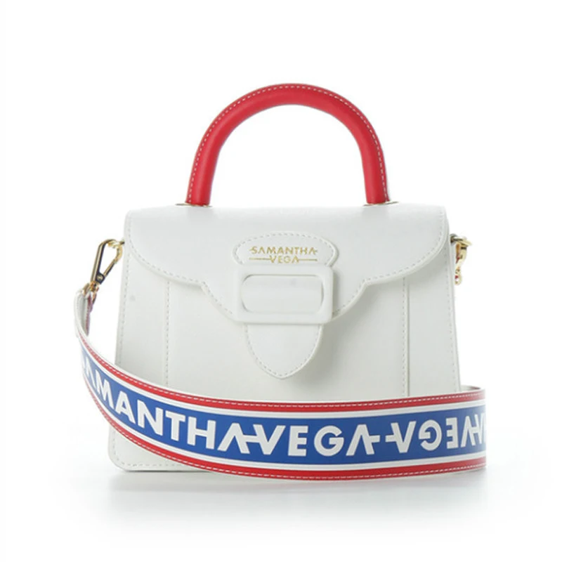 2021 Brand Designer Honey Salon Wide Shoulder Strap Shoulder Bag New Samantha Vega Handbags Square Messenger Bag Panelled Tote