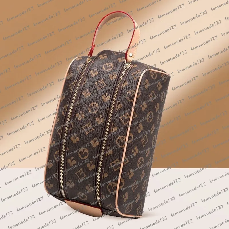 Classic Luxury designer Double zipper men travelling toilet bag designers women wash large capacity cosmetic bags toiletry Pouch makeup bags purse AA