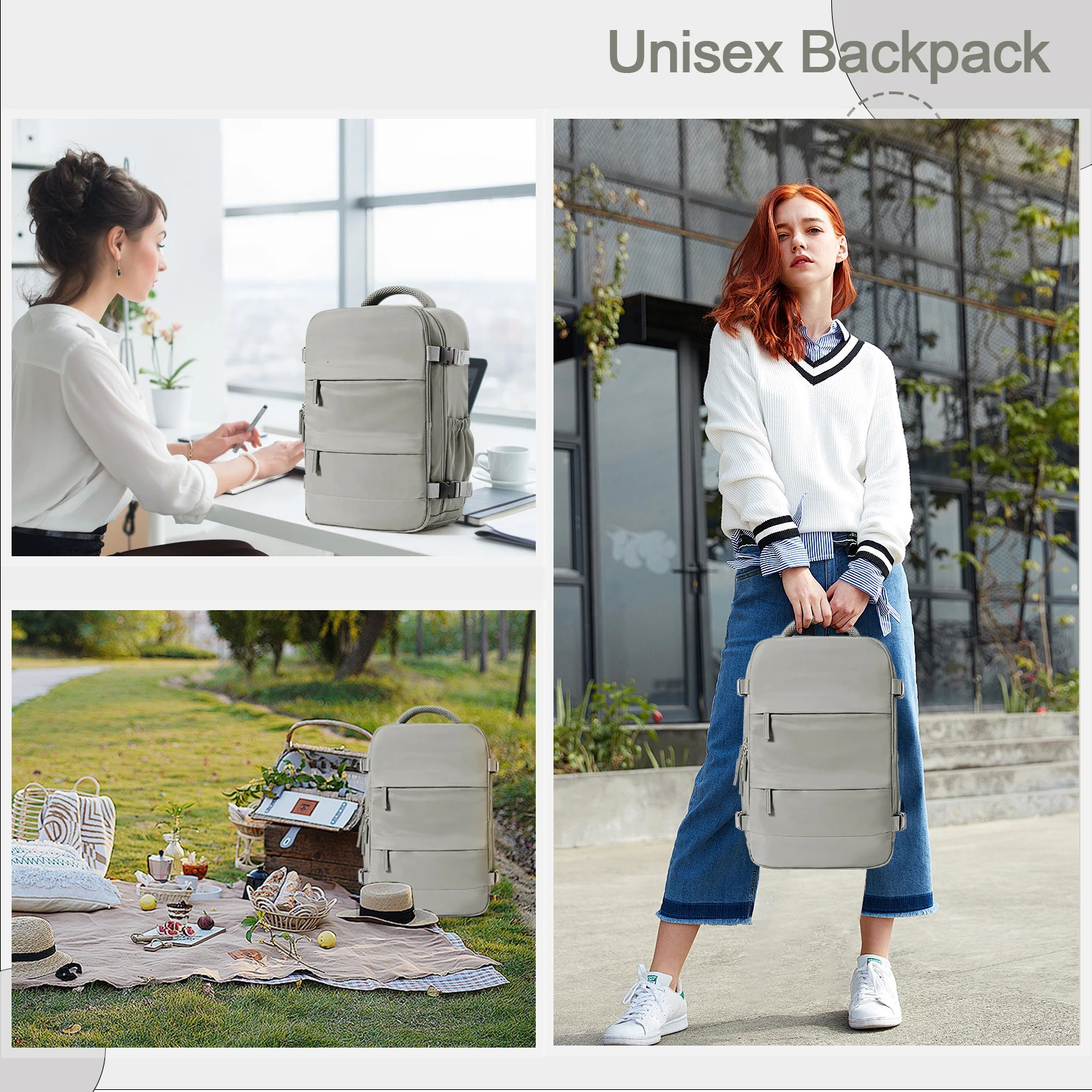 Mens Business Laptop Backpack Large Capacity Expansion Hiking Backpack Cabin Airplane Travel Backpack 40x20x25 Womens Bag 241106
