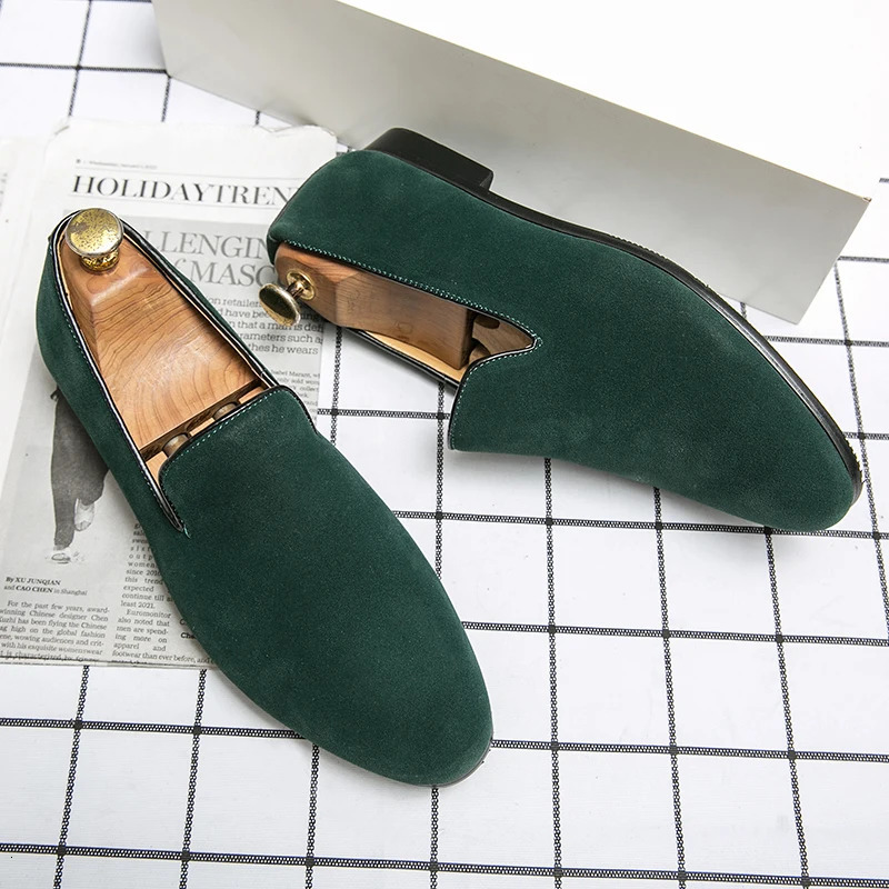 Suede Leather Shoes Men Mules Classic Business For Male Driving Shoes Men Loafers Shoes Slip-On Men Dress Shoes 241106
