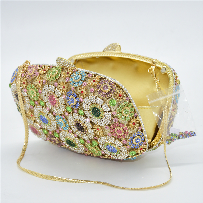 New Design Diamonds Beaded Flower Handbags Girls Elegant Wedding Purses Ladies Luxury Celebrity Party Bag Clutch Wedding Bridal